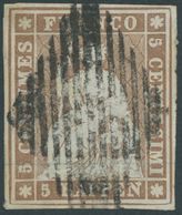 SCHWEIZ BUNDESPOST 13Ib O, 1854, 5 Rp. Braun, 2. Münchener Druck, (Zst. 22A), Allseits Breitrandig, Pracht - Other & Unclassified