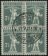 SCHWEIZ BUNDESPOST 138xIII VB O, 1915, 13 C. Dunkelgrauoliv Auf Mattgelblichorange, Type III, Im Zentrisch Gestempelten  - Other & Unclassified