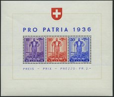 SCHWEIZ BUNDESPOST Bl. 2 **, 1936, Block Pro Patria, Winziger Eckbug Sonst Pracht, Mi. 75,- - Otros & Sin Clasificación