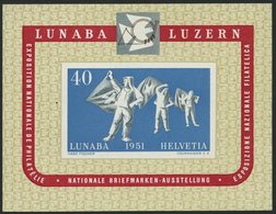 SCHWEIZ BUNDESPOST Bl. 14 **, 1951, Block LUNABA, Pracht, Mi. 260.- - Sonstige & Ohne Zuordnung