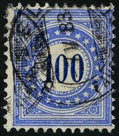 PORTOMARKEN P 8IIN O, 1881, 100 C. Ultramarin/dunkelblau, Rahmen Normalstehend, Pracht, Mi. 130.- - Strafportzegels
