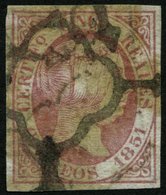 SPANIEN 9 O, 1851, 5 R. Rosa, Feinst, Mi. 280.- - Used Stamps