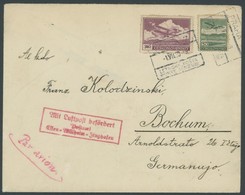 TSCHECHOSLOWAKEI 303,306 BRIEF, 1933, 50 H. Und 2 Kc. Flugpost Auf Brief Mit Rotem R3 Mit Luftpost Befördert Postamt Ess - Andere & Zonder Classificatie