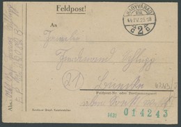 UNGARN 1944, Zensierter Wehrmacht-Feldpostbrief, FP-Nr. 22082B Nach Soest, Feinst (dreiseitig Geöffnet) - Other & Unclassified