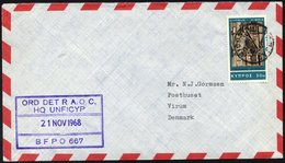 ZYPERN 279 BRIEF, 1968, 30 M. Kulturgeschichte Auf Brief Aus Dem Hauptquartier Der UNFICYP-Truppen, über Das Postamt NIC - Otros & Sin Clasificación