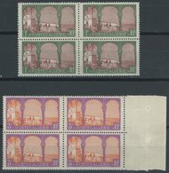 ALGERIEN 52,56I **, 1926, 1 Und 3 Fr. Landschaften Mit Abart 5. Baum Im Mittelbogen, Je Im Viererblock Mit Normalen Mark - Algerien (1962-...)