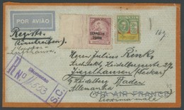 BRASILIEN 1935, Condor Lufthansa Flugpost Mit Reco-Stempel BLUMENAU Nach Ziegelhausen/Necker, Zeppelinmarke Nicht Entwer - Aéreo