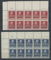 ITALIENISCH-CYRENNAICA 23/4 **, 1925, 60 C. Und 1 L. 25 Jahre Regentschaft In Postfrischen 10er-Blocks Aus Der Linken Ob - Cirenaica