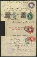 MEXIKO 1905-13, 3 Verschiedene Gebrauchte Ganzsachen Und Ein Bedarfsbrief, Alle Nach Deutschland, Meist Pracht - Mexiko