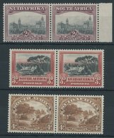 SÜDAFRIKA AB 1910 29-34A *,** , 1927, 2 - 4 P. Landesmotive, 3 Waagerechte Paare, Je Ein Wert Postfrisch, Pracht - Airmail