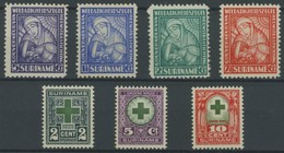 SURINAM 133-35,143-46 **, 1927/8, Grünes Kreuz Und Van Heemstra-Stiftung, 2 Postfrische Prachtsätze - Suriname
