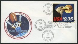 USA 1648D BRIEF, Scott 2541, 1983, 9.35 C. Seeadler Auf Numeriertem Challenger Sonderflug Vom30.8.83 ABOARD CHALLENGER U - Gebruikt