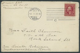 US-FLUGPOST 12.10.1911, Mississippi River Flight, Von Flugpionier Hugh Robinson Befördert, Pracht, R!, Nur 12 Belege Bef - Other & Unclassified