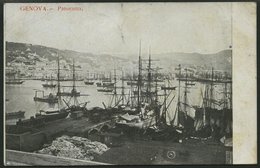ALTE POSTKARTEN - ITALIEN GENOVA-Panorama, Ansichtskarte Nach Deutschland, Gebrauchsspuren - Other & Unclassified