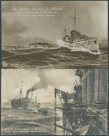 ALTE POSTKARTEN - SCHIFFE KAISERL. MARINE Die Ausland-Division Im Atlantik, 2 Verschiedene Ansichtskarten - Warships