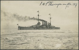 ALTE POSTKARTEN - SCHIFFE KAISERL. MARINE S.M.S. Thüringen, Fotokarte Von 1917 - Guerra