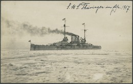 ALTE POSTKARTEN - SCHIFFE KAISERL. MARINE S.M.S. Thüringen, Fotokarte Von 1917 - Warships