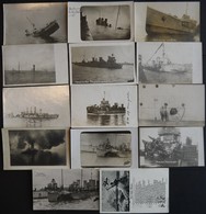ALTE POSTKARTEN - SCHIFFE KAISERL. MARINE Havarierte Und Untergehende Marine Kriegsschiffe, 14 Verschiedene Fotokarten,  - Oorlog