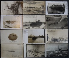 ALTE POSTKARTEN - SCHIFFE KAISERL. MARINE 1915/16, Marinekorps Flandern, 10 Verschiedene Fotokarten, Pracht - Warships