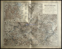 Generalkarte Ob Und Unter Der Enns Mit Grundrißplan Von Wien, Kolorierter Stahlstich Aus Meyers Hand-Atlas, 1875 - Otros & Sin Clasificación