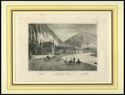 BAD EMS, Gesamtansicht, Stahlstich Von B.I. Um 1840 - Litografia