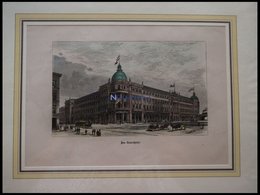 BERLIN: Das Centralhotel, Kolorierter Holzstich Um 1880 - Litografia