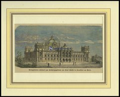 FRANKFURT/MAIN: Preisgekrönter Entwurf Zum Reichstagsgebäude, Kolorierter Holzstich Um 1880 - Litografia