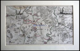 GREBENSTEIN, Schlacht Vom 24.6.1762 Mit Umgebung, Altkolorierter Kupferstich Von Ben Jochai Bei Raspische Buchhandlung U - Litografia