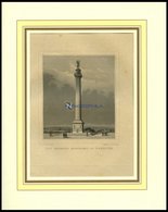 HANNOVER: Das Waterloo Monument, Stahlstich Von Osterwald/Payne, 1840 - Litografía