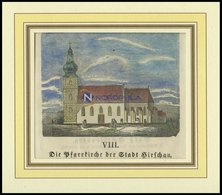 HIRSCHAU/OBERPFALZ: Die Pfarrkirche, Kolorierter Holzstich A.d.Sulzb.Kalender Von 1868 - Lithografieën
