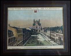 SPEYER: Die Hauptstraße Und Die Kirche, Kolorierter Holzstich Aus Malte-Brun Um 1880 - Lithographies