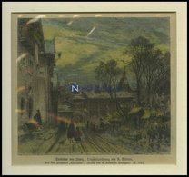 ILANZ, Teilansicht, Kolorierter Holzstich Von Büttner Um 1880 - Lithographien
