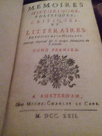 Mémoires Historiques Politiques Critiques Et Littéraires DE LA HOUSSAYE Le Ceme 1772 - 1701-1800