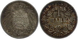 1 Mark,1901, Großer Adler, A, F. St., Katalog: J. 17 - Sonstige & Ohne Zuordnung