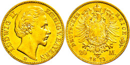 20 Mark, 1872, Ludwig II., Wz. Rf., Ss., Katalog: J.194 Ss - Andere & Zonder Classificatie