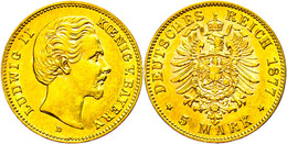 5 Mark, 1877, Ludwig II., Vz., Katalog: J.195 Vz - Andere & Zonder Classificatie