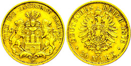 20 Mark, 1876, Kl. Rf., Ss., Katalog: J. 210 Ss - Sonstige & Ohne Zuordnung