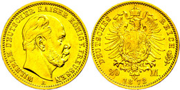 20 Mark, 1872, A, Wilhelm I., Wz. Rf., Ss., Katalog: J. 243 Ss - Sonstige & Ohne Zuordnung