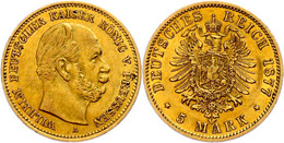 5 Mark, 1877, A, Wilhelm I., Kl. Rf., Ss-vz., Katalog: J. 244 Ss-vz - Other & Unclassified