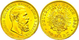 20 Mark, 1888, Friedrich III., Vz+., Katalog: J. 248 - Other & Unclassified