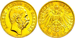 20 Mark, 1894, Albert, Wz. Rf., Ss+., Katalog: J. 264 - Sonstige & Ohne Zuordnung