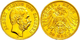 20 Mark, 1894, Albert, Wz. Rf., Ss-vz, Katalog: J. 264 Ss-vz - Other & Unclassified