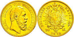 20 Mark, 1872, Karl, Kl. Rf., Ss., Katalog: J. 290 Ss - Sonstige & Ohne Zuordnung