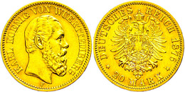 20 Mark, 1876, Karl, Kl. Rf., Ss+., Katalog: J. 293 - Other & Unclassified