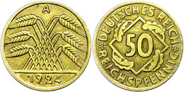 50 Reichspfennig, 1924, A, Ss., Katalog: J. 318 Ss - Other & Unclassified