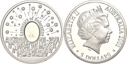 5 Dollars, 2001, Hundertsten Föderation - Feuerwerk (Kinegramm), KM 591, Schön 611, Im Etui Mit OVP Und Zertifikat, PP.  - Other & Unclassified