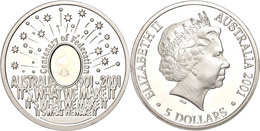 5 Dollars, 2001, Hundertsten Föderation - Feuerwerk (Kinegramm), KM 591, Schön 611, Im Etui Mit OVP Und Zertifikat, PP.  - Sonstige & Ohne Zuordnung