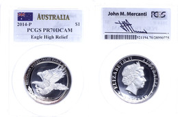 1 Dollar, 2014, Wedge Tailed Eagle, In Slab Der PCGS Mit Der Bewertung PR70DCAM, High Relief, Mercanti-Flag Label, Mit Z - Other & Unclassified