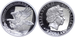 8 Dollars, 2014, Wedge Tailed Eagle, 5 Unzen  Silber, High Relief, Etui Mit OVP Und Zertifikat, PP. Auflage Nur 5.000 St - Other & Unclassified