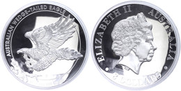 8 Dollars, 2014, Wedge Tailed Eagle, 5 Unzen Silber, High Relief, Etui Mit OVP Und Zertifikat, PP. Auflage Nur 5.000 Stü - Other & Unclassified